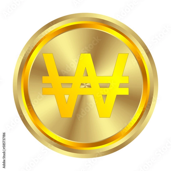 Fototapeta gold coin currency, realistic and luxurious gold coin treasure concept. 3d vector illustration