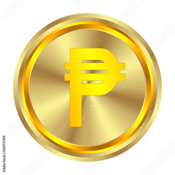 Fototapeta gold coin currency, realistic and luxurious gold coin treasure concept. 3d vector illustration