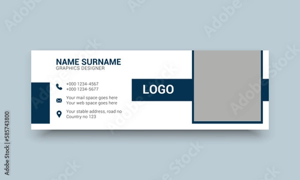 Fototapeta Email signature personal and social web banner template