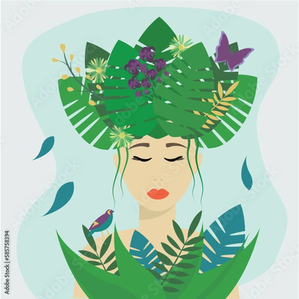 Obraz woman in a forest