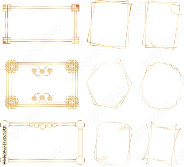 Obraz Frames with golden gradient