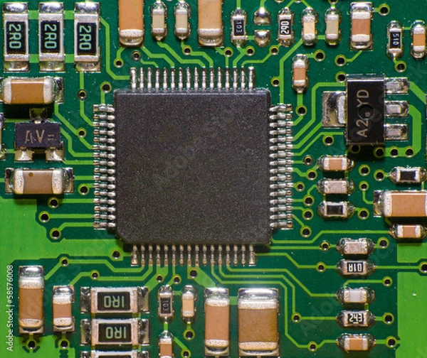 Obraz Macro view of processor microchip