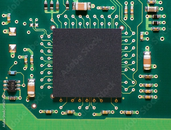 Obraz Macro view of processor microchip