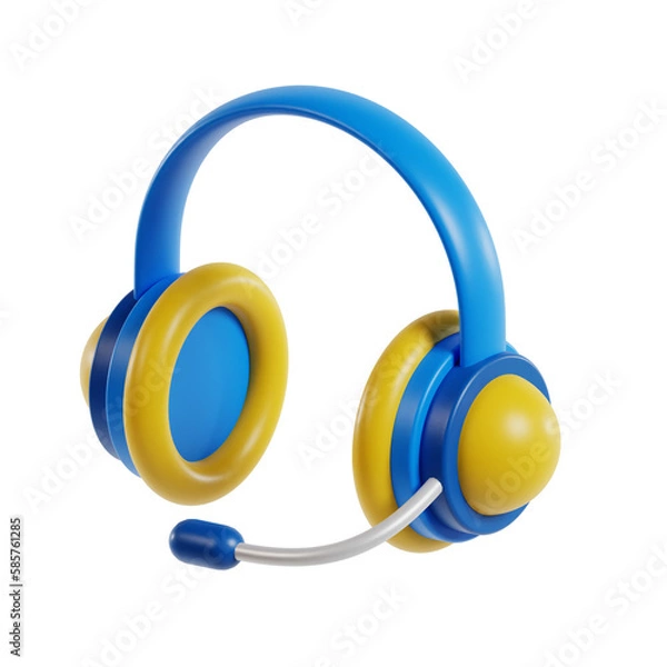 Fototapeta 3D Virtual Reality Technology Concept in Isolated Background, Game Gadget, Futuristic Virtual Device