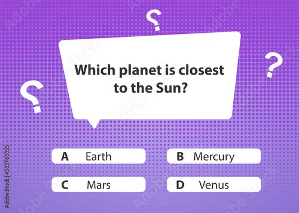 Fototapeta Template questions and answers on the theme of space. Quiz, TV show, exam.