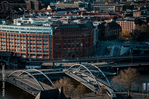 Obraz Bird eye view of Hamburg from