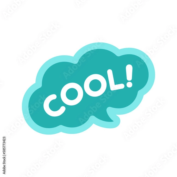 Fototapeta Cool! speech bubble icon. Cute black text lettering vector illustration.