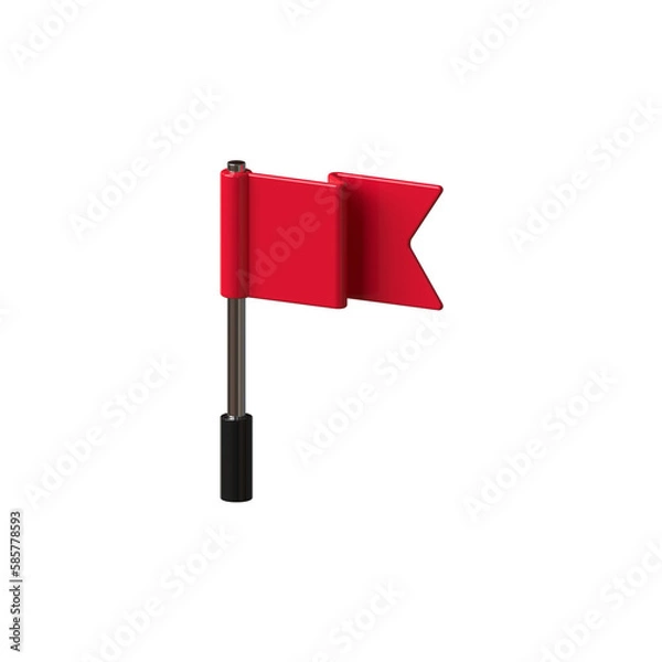 Obraz Red flag pin icon 3d render isolated