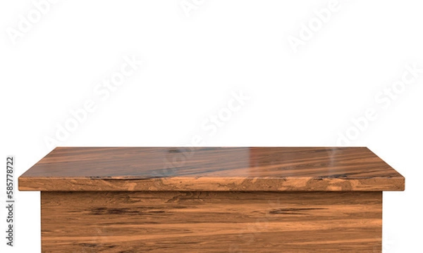 Obraz Square wooden table illustration 3d render isolated