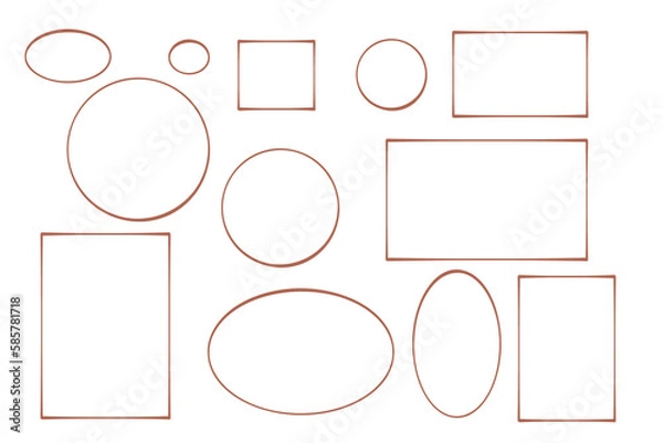 Fototapeta シャープなラインのフレーム素材セット(透過)