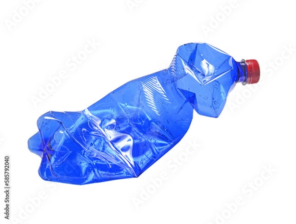 Obraz wrinkled plastic bottle isolated on transparent layered background. 