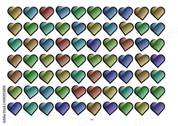 Fototapeta geometric pattern with hearts