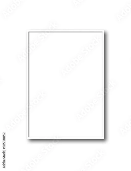 Fototapeta White picture frame hanging on a wall