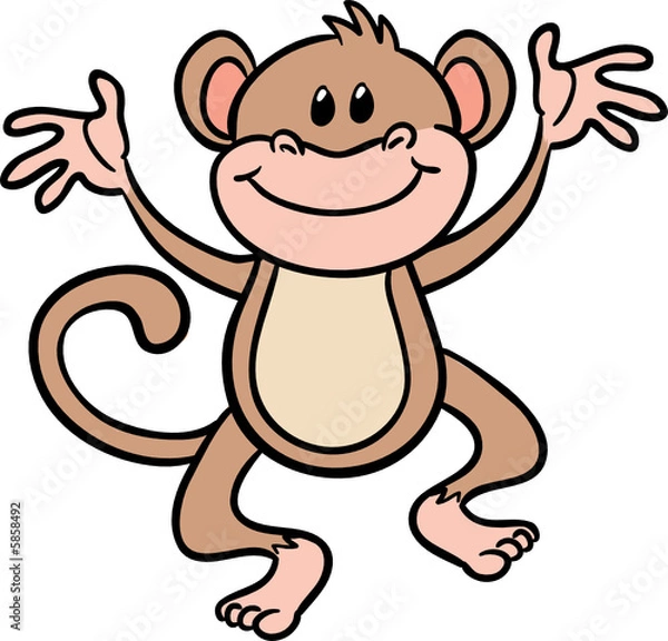 Obraz cute monkey chimp vector illustration