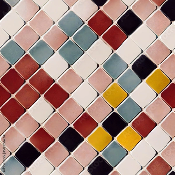 Fototapeta abstract background tiles multicolor 