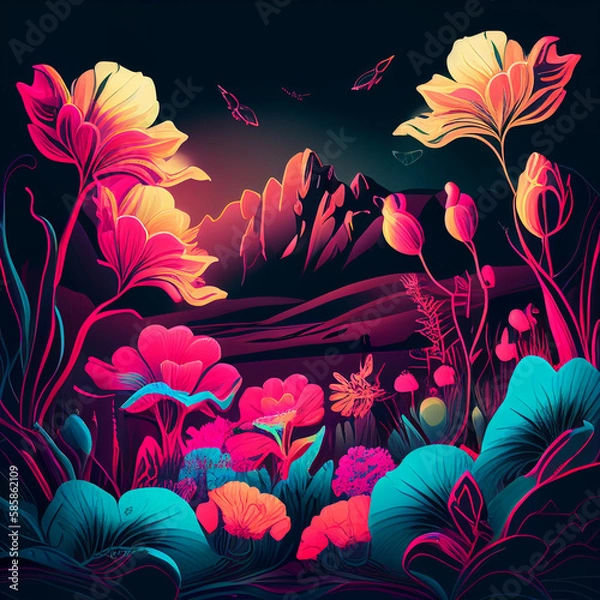 Fototapeta background with flowers generative ai