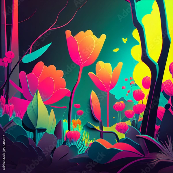 Fototapeta background with flowers generative ai