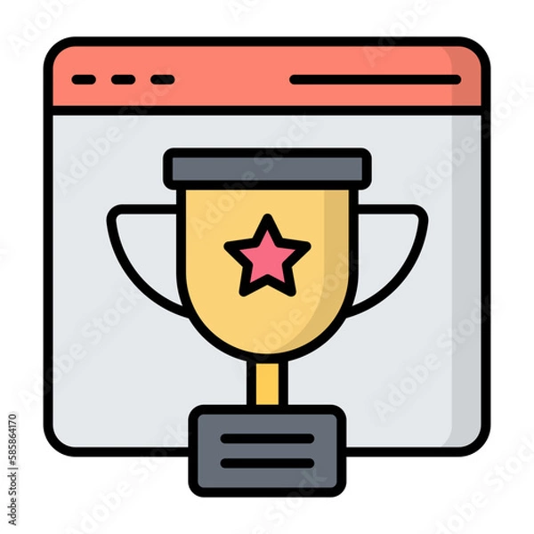 Fototapeta Website Ranking Line Color Icon