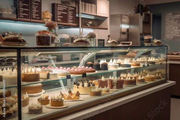 Obraz Cake shop, interior design, generative ai