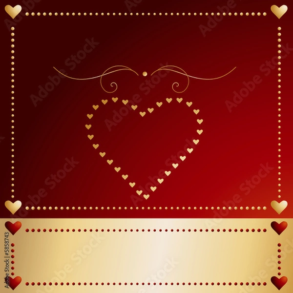 Fototapeta Valentine's day card with hearts
