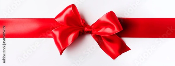 Fototapeta red bow on a white background. Generative AI,
