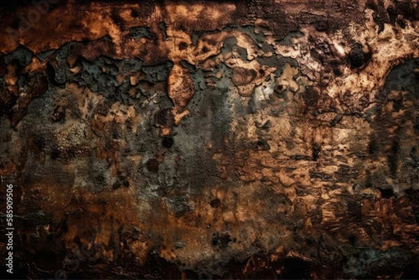 Fototapeta old grunge copper bronze rusty texture background (created with Generative AI)