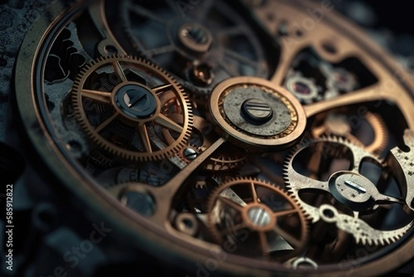 Fototapeta Watch gears concept. AI generated