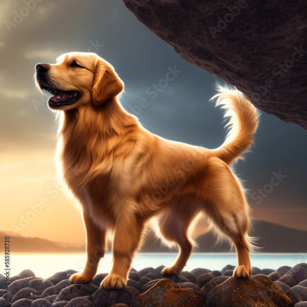 Obraz golden retriever beach - 1