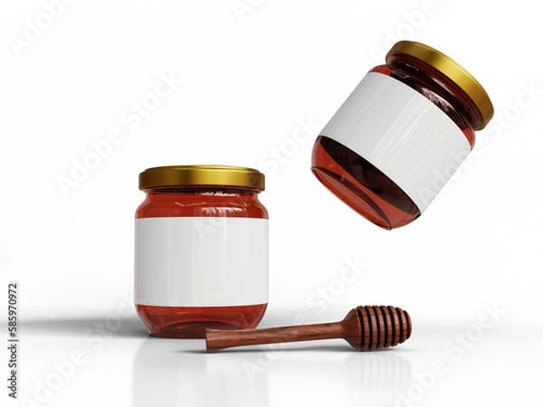 Fototapeta 3D rendered honey jar 