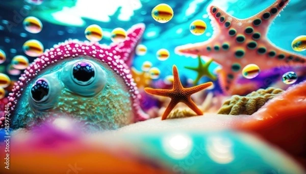 Obraz starfish in the blue ocean