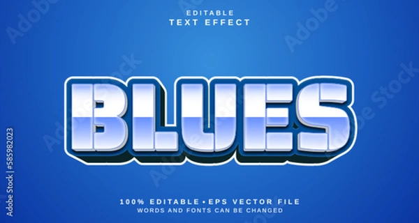 Obraz Editable text style effect - Blues text style theme.