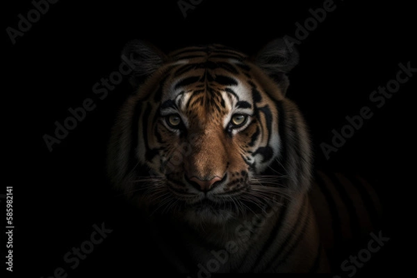 Fototapeta image focused on a beautiful tiger in nature.