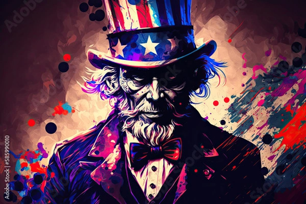 Obraz Abstract Uncle Sam Independence Day promotion  - made with generative ai