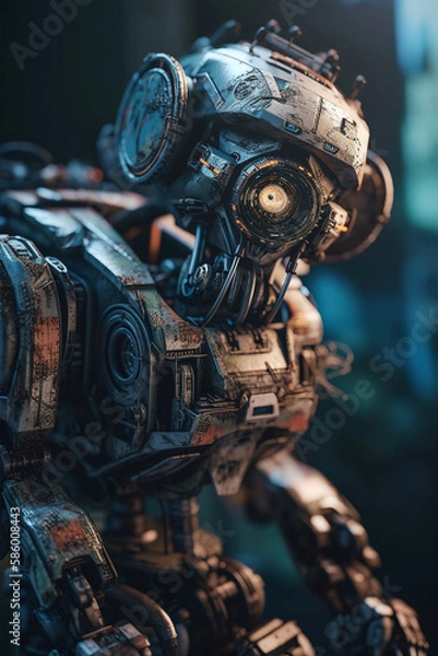 Obraz broken metal robot, technology