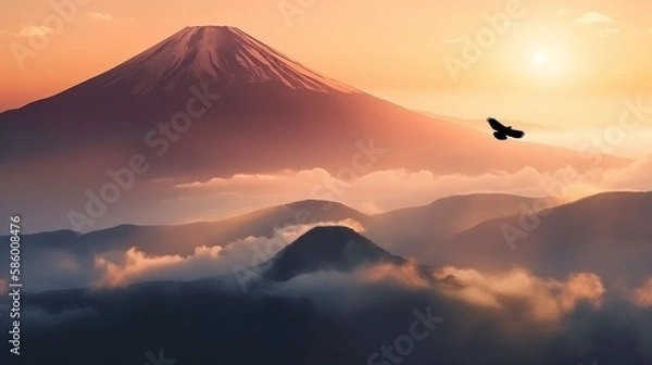 Fototapeta 富士山　イメージイラスト　generative AI