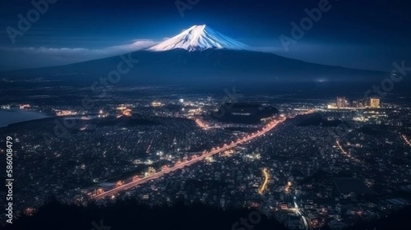 Fototapeta 富士山　イメージイラスト　generative AI