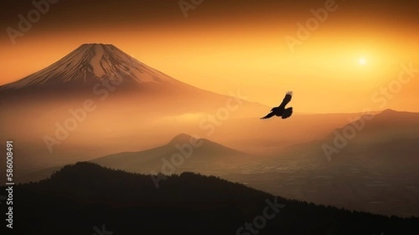 Fototapeta 富士山　イメージイラスト　generative AI
