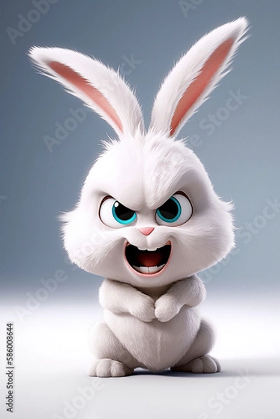 Obraz cute white bunny, character, mascot, easter