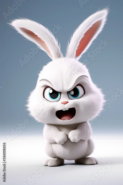 Obraz cute white bunny, character, mascot, easter