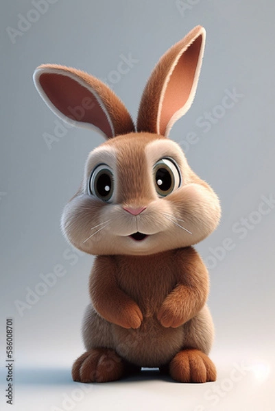 Obraz brown rabbit character, smiling