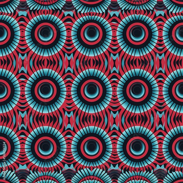 Fototapeta Mesmerizing Optical Illusion Design Pattern with Circles or Eyes