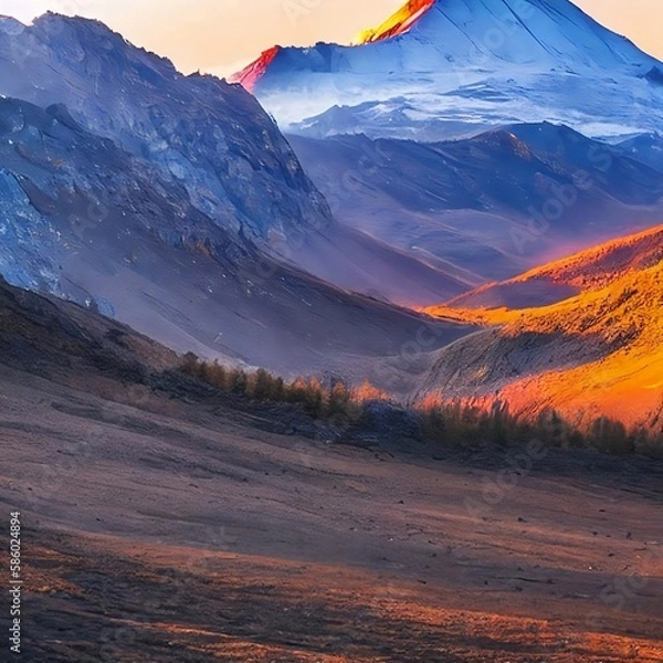 Obraz sunset in the mountains