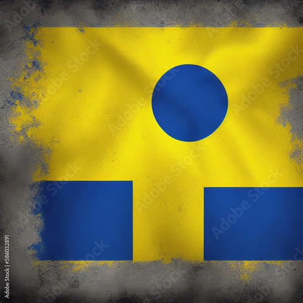 Fototapeta yellow blue flag