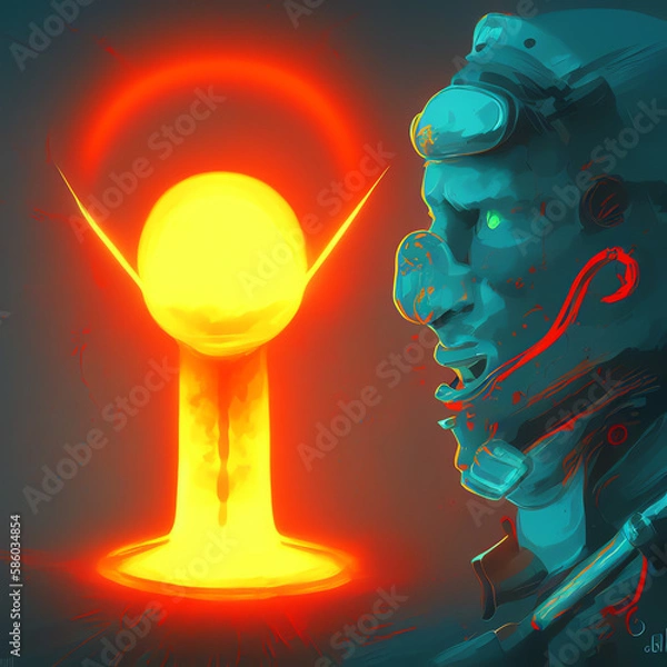 Fototapeta explosion with person