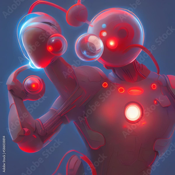 Fototapeta abstract red android