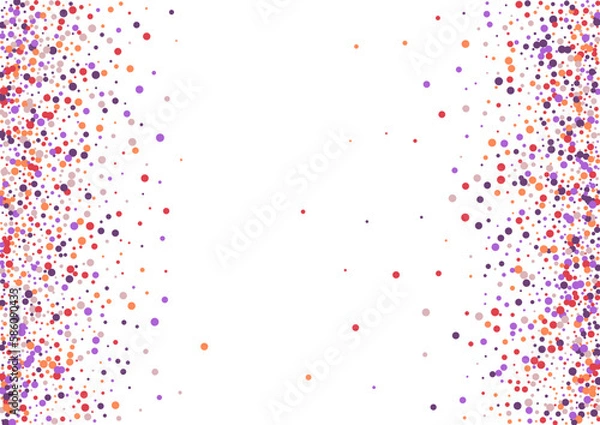 Fototapeta Colorful Round Background White Vector. Element Shrovetide Texture. Multicolored Banner. Rainbow Circle Flying. Polka Holiday Card.