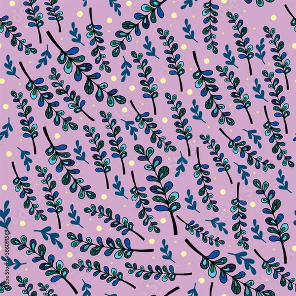 Obraz Vector seamless pattern with different plants.