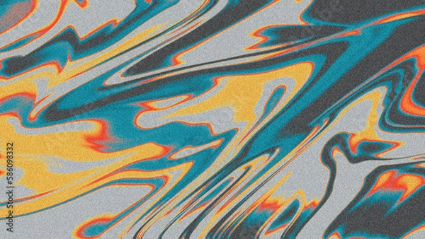 Obraz 4K Liquid digital grainy gradient with a colorful soft noise effect. A unique blend of vintage vibes and lo-fi glitch textures.