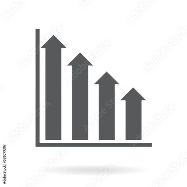 Fototapeta Financial chart icons. Set of Histogram graph. Growth, Trade and Investment chart. Stock exchange, Candlestick and financial diagram graph.