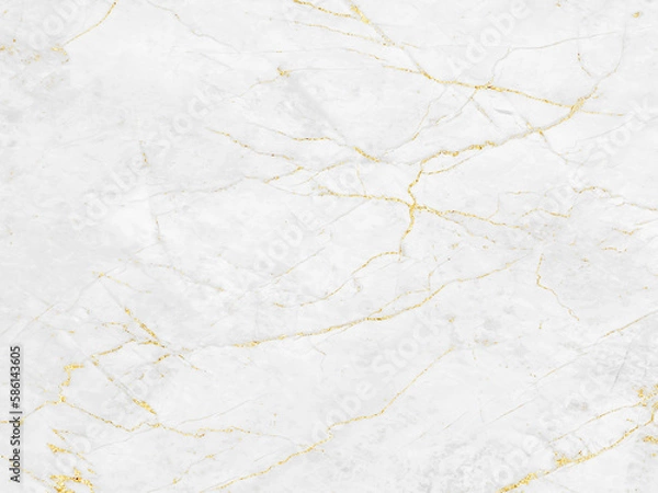 Obraz White and gold marble texture background design for your creative design, Horizontal image.	
